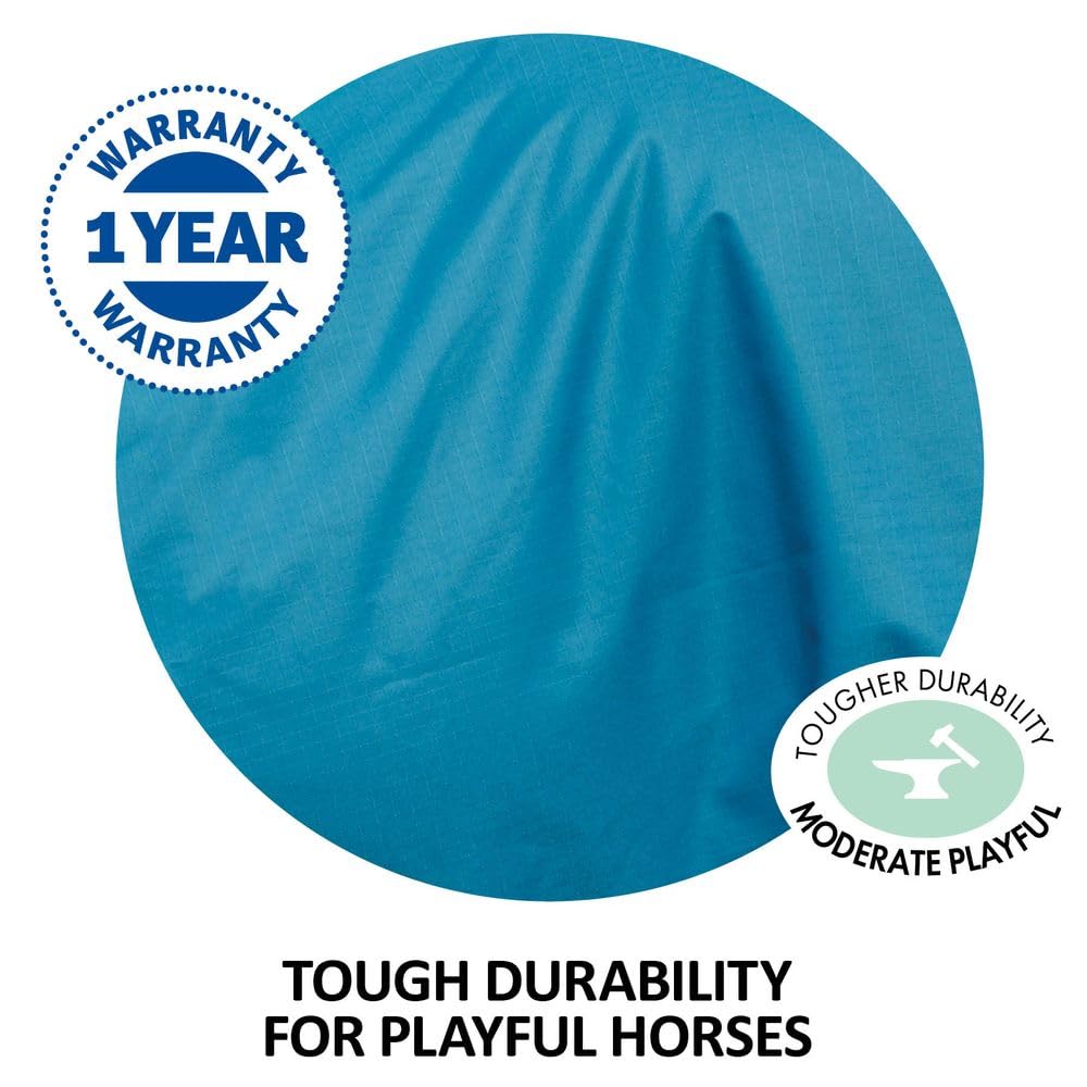 STORM SHIELD Winter Horse Turnout Blanket - Light Play | Size 72 - Red | Medium Weight - 220 Grams | 1200 Denier | Contour Colla